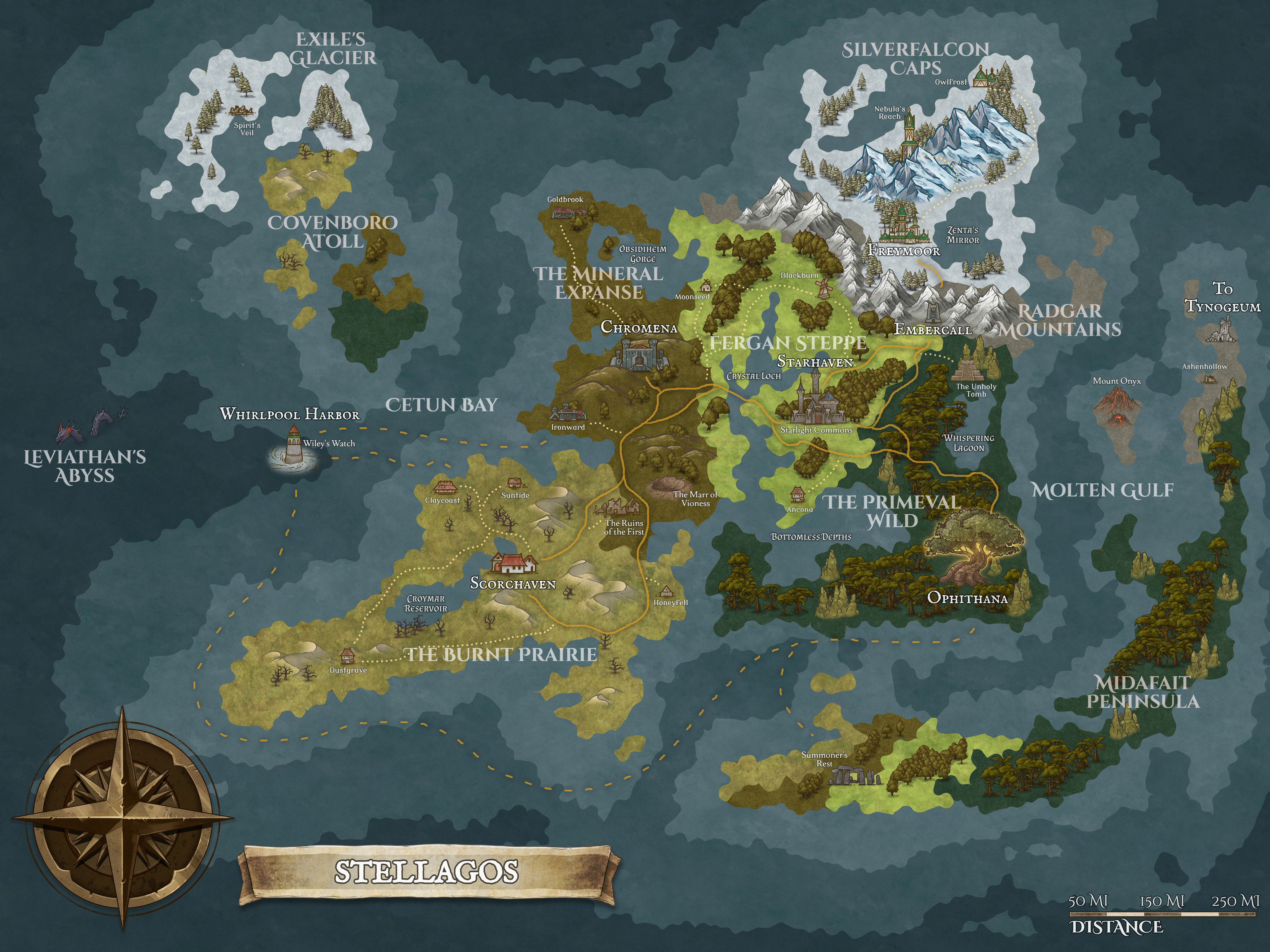 Map of Stellagos (Click for Larger Image) [Made with Inkarnate]