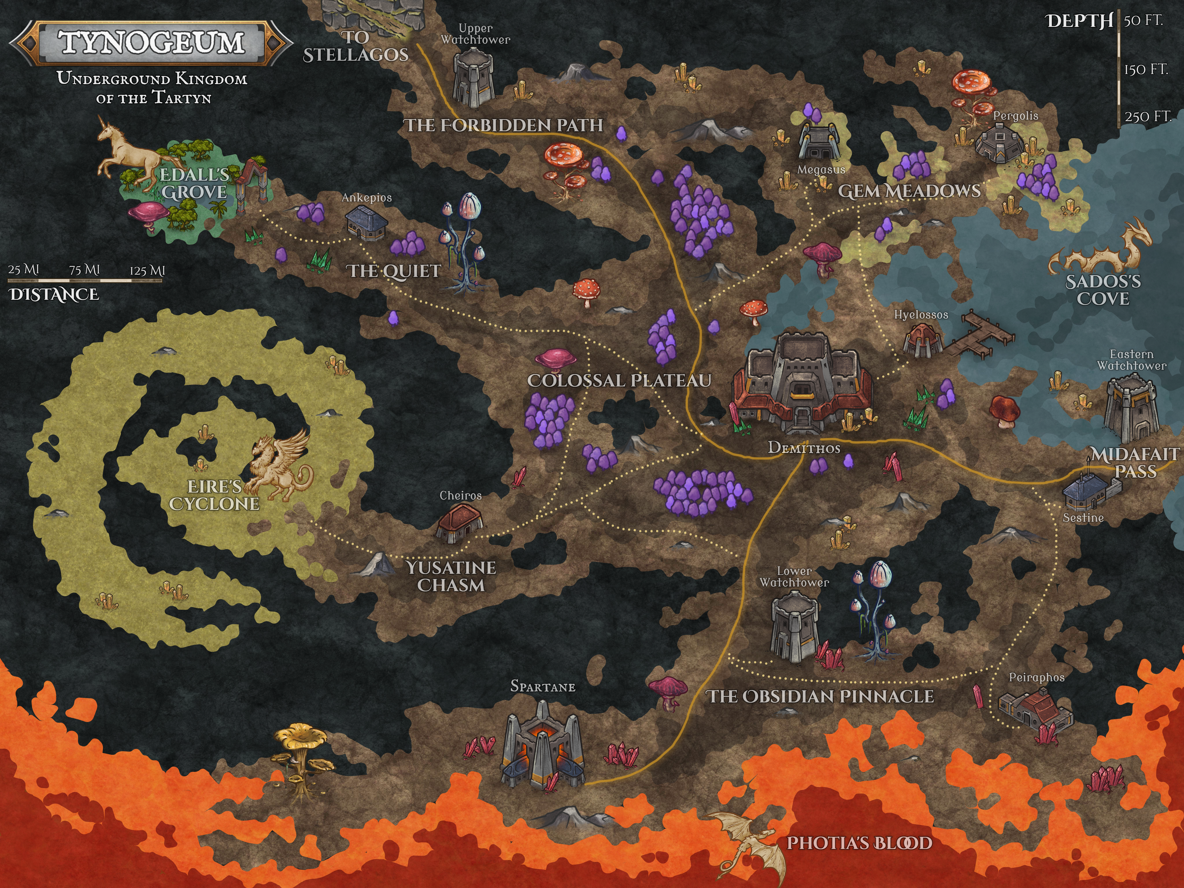 Map of Tynogeum (Click for Larger Image) [Made with Inkarnate]